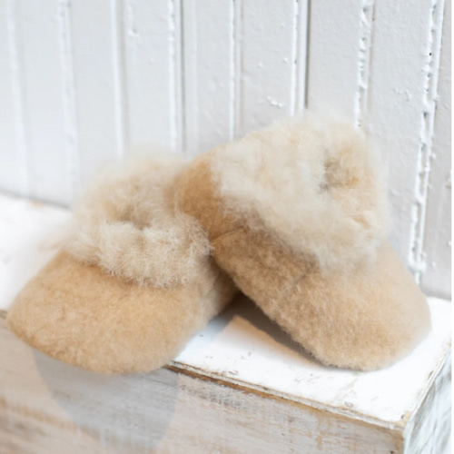 Alpaca Baby Booties with Merino Fleece