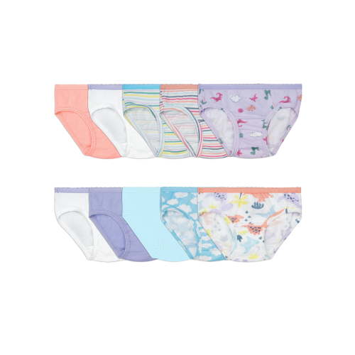 Fruit of the Loom Toddler Girl EverSoft Cotton Hipster Underwear, 10 Pack, Sizes 2T-5T