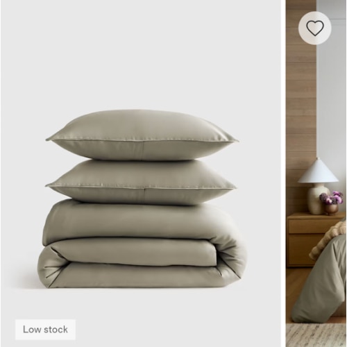 Organic Cotton Sateen Comforter Set in Dried Sage
