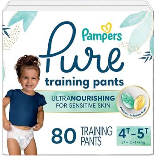 Pampers Pure Protection Training Underwear, Unisex, Size 4T5T, 80 Count, Premium, Hypoallergenic, Soft, Absorbent