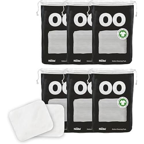 Baby Cotton Pads for Diaper Change by LoveNoobs, 360 Count, Ultra Soft 100% Organic Extra Large Cotton Pads for Baby Sensitive Skin, Lint-Free, Premium Jumbo Size, GOTS Certified