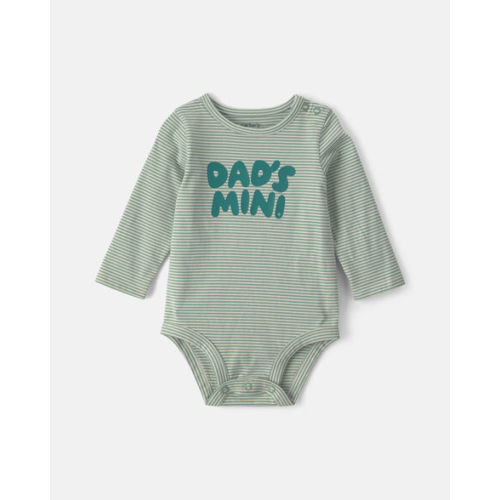 Baby Boy 'Dad's Mini' Long-Sleeve Graphic Bodysuit - Green | Carter's