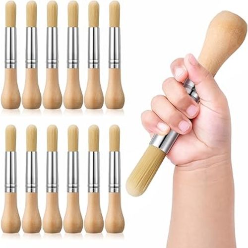 Sinload 12 Pcs Jumbo Paint Brushes for Toddler with Wood Handles,Gourd