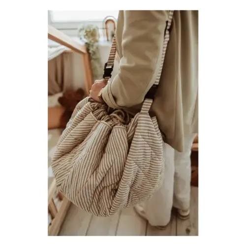 Play and Go - Noomad toddler bag / mat - Stripes - Blue | Smallable