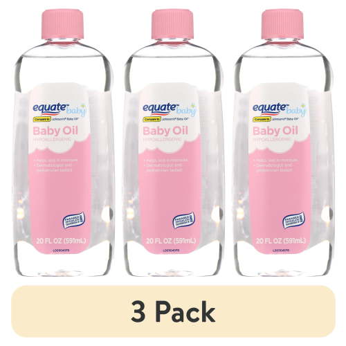 (3 pack) Equate Baby Oil, 20 fl oz, Compare to Johnson's® Baby Oil