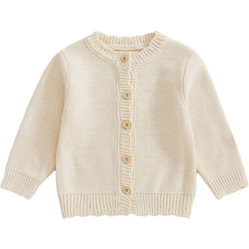 Faithtur Baby Girl Cardigan Sweater Long Sleeve Button Up Knit Sweatshirt Jacket Toddler Baby Girl Fall Outfits