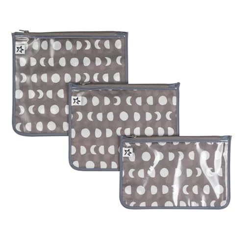 Tiny Twinkle Diaper Bag Organizing Pouches|3 Pack Mess-Proof Clear Front Travel Organizer Bags&TSA Approved Toiletry Bag Set for Baby and Mom Essentials