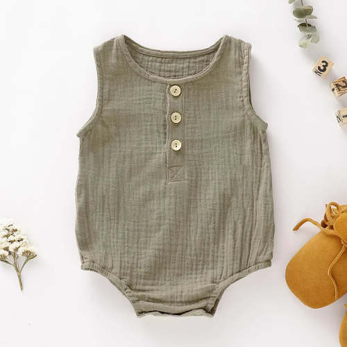 Baby Muslin Romper Summer Sleeveless Jumpsuit
