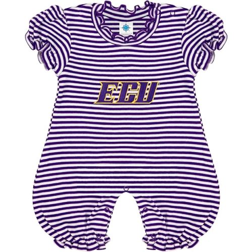 Creative Knitwear College Baby Striped Puff Sleeve Romper - Team Logo, Many Colors, for Girls (Newborn-12 Months)
