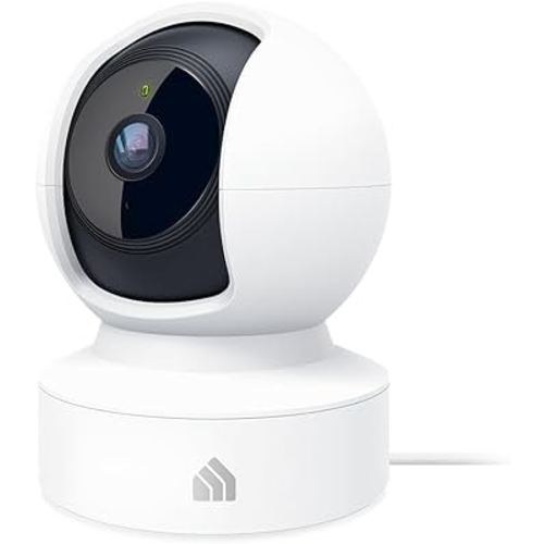 Kasa 2K+ Indoor Pan/Tilt Wired Security Camera - Works as a Baby Monitor & Pet Camera, Motion Detection & Tracking, 2-Way Audio, Night Vision, Subscription-Free Local Storage or Optional Cloud, KC410S