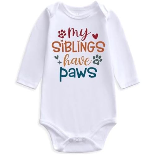 my siblings have paws Baby Clothes gender neutral funny baby clothes girl boy