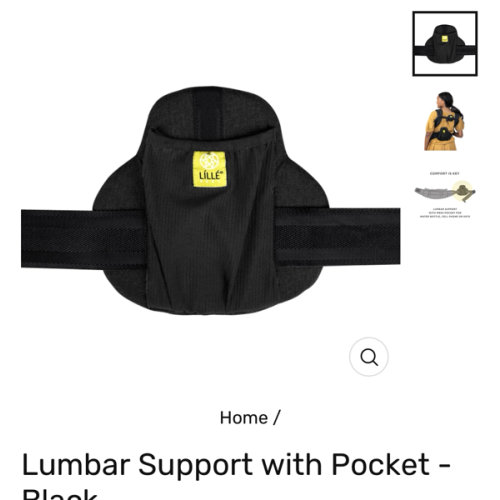 Lumbar Support with Pocket - Black