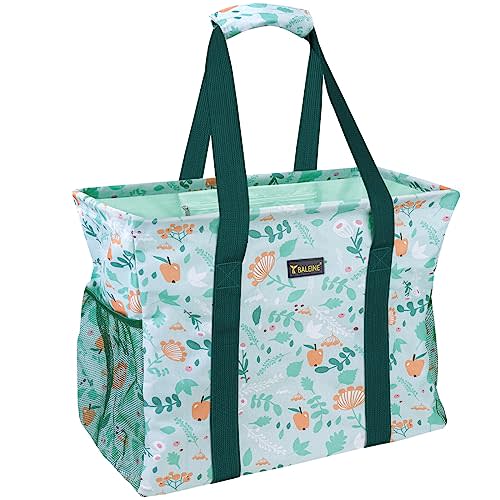 BALEINE Extra Large Utility Tote Bag with Wire Frame for Storage (Spring Stroll, 16.5''x14''x10'')