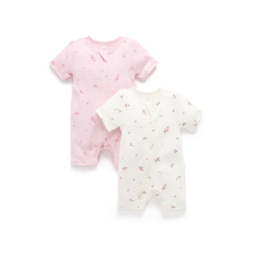 2 Pack Short Zip Romper