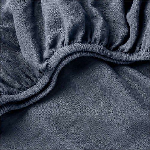 Supersoft Coy Blue Organic Cotton Gauze Baby Crib Fitted Sheet