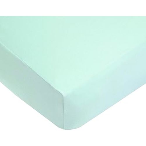 American Baby Company 100% Natural Cotton Fitted Crib Sheet 52" x 28" - Soft, Breathable, Hypoallergenic & Gentle Toddler Bed Sheet, Fair Aqua, Neutral for Boys & Girls