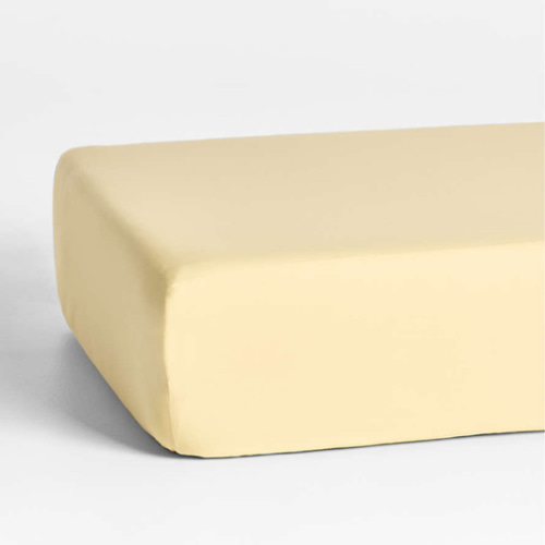 Cozy Cloud Straw Yellow Washed Organic Cotton Baby Crib Fitted Sheet