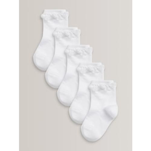 Buy White 5 Pack Cotton Rich Ruffle Trainer Socks from Next USA