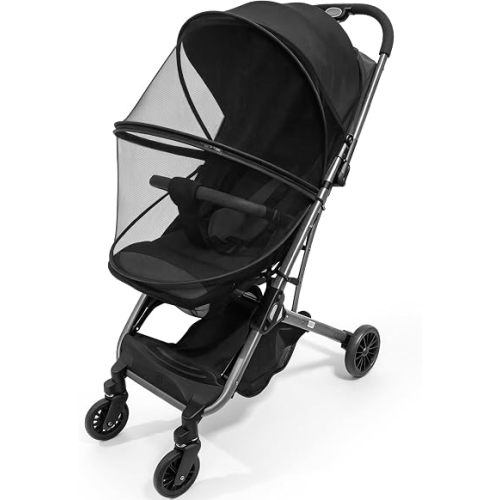 Sysmie Baby Mosquito Net for Stroller, Universal Fit Breathable Mesh Black