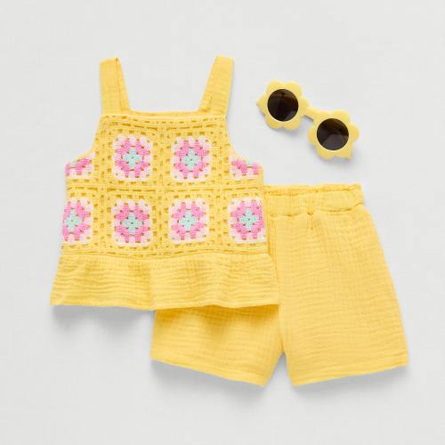 Btween Baby Girls 2-pc. Short Set, Color: Yellow - JCPenney