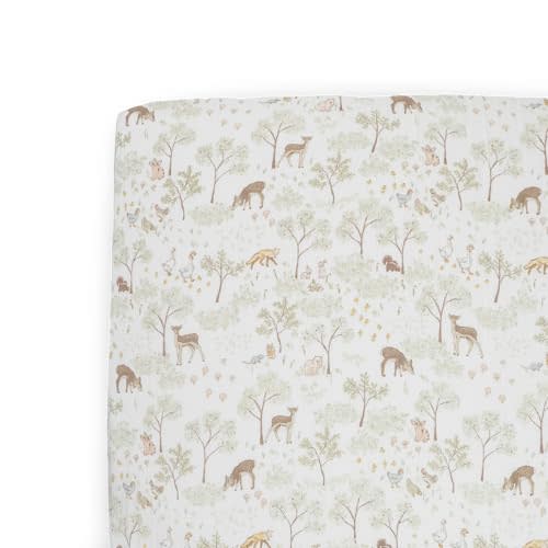 Cotton Muslin Crib Sheet - Woodland Friends