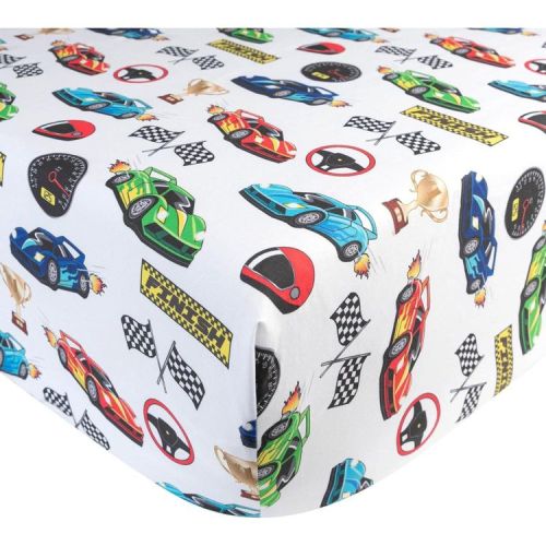 Today's Kids Race Cars Fitted Baby Crib Sheet Boy