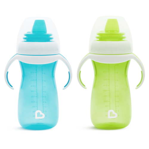 Munchkin Gentle Transition Sippy Cup 10 oz with Removable Handles Blue Green