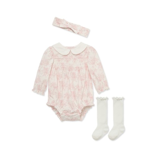 Toile Bubble Bodysuit, Headband & Socks Set