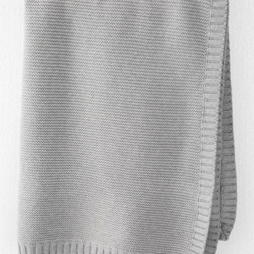Heather Gray Baby Organic Cotton Signature Stitch Blanket | Carter’s Oshkosh Canada