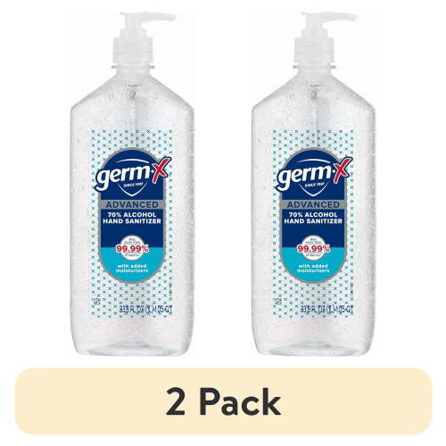 (2 pack) Germ-X Advanced Hand Sanitizer with Pump, Alcohol & Moisturizers, Original Fresh Scent, 33.8 fl oz.