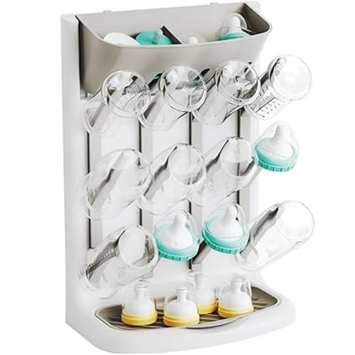 Yieach Larger Vertical Baby Bottle Drying Rack - Grey