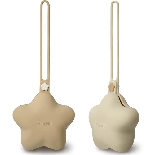 Moonkie Silicone Pacifier Holder Case: Cute Portable Pacifier Case, 2 Pack