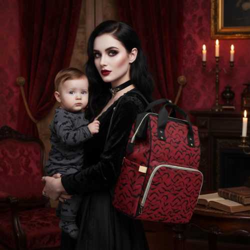 Bat Diaper Bag-Gothic Baby Backpack Bag-Dark Academia Diaper Bags-Gothic Baby Shower Gift