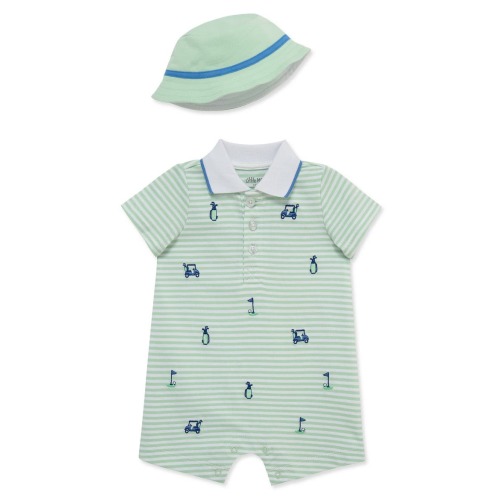 Golf Embroidery Romper & Hat Set