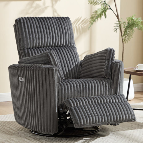 Mercer41 Elegant Swivel Rocker Power Recliner With Customizable Cushions For Maximum Comfort | Wayfair