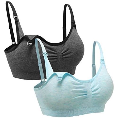 Suekaphin 2PACK Nursing Maternity Bra for Pregnancy Women Breastfeeding Comfortable Sleeping with Extenders
