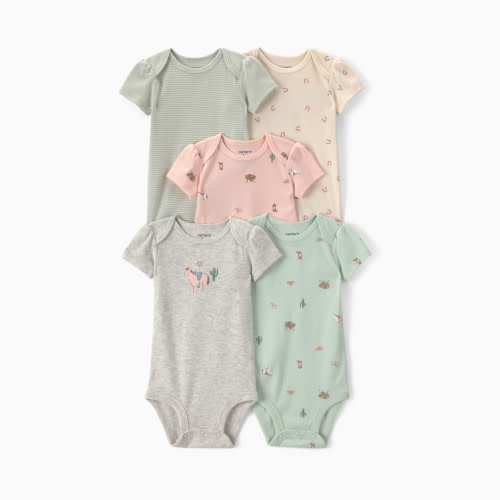 Carter's Short-Sleeve Bodysuits (5 Pack) - Western, Nb