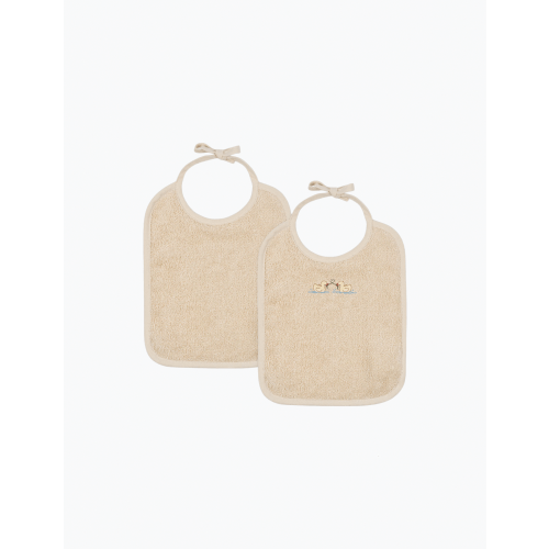 Figo 2 Pack Terry Bibs in Antique White