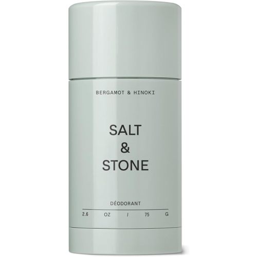 Salt & Stone Aluminum Free Deodorant | Extra Strength 48 Hour Protection for Women & Men | Made with Seaweed Extracts, Niacinamide & Prebiotics | Bergamot & Hinoki