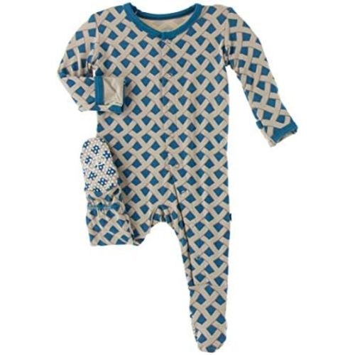 KicKee Pants Print Footies with Snaps, Super Soft One-Piece Jammies, Sleepwear for Babies