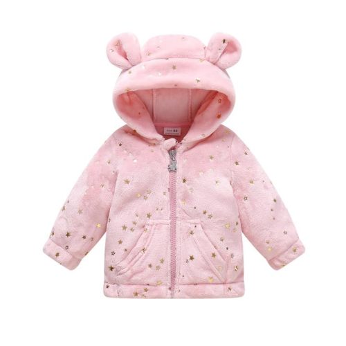 Mokitoni Baby Girl Winter Fleece Coat Toddler Boy Jacket Infant With Hood Warm Outerwear