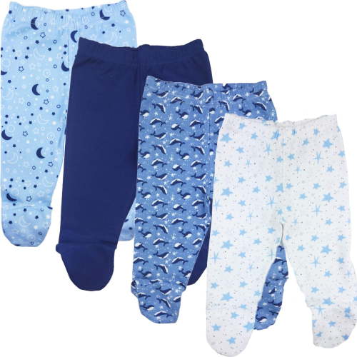 123 Bear Baby 100% Cotton Infant Pants with Footies 100% Cotton Unisex Boys Girls Multipacks