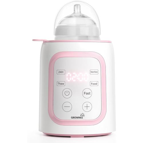 Grownsy Bottle Warmer, Fast Baby Bottle Warmer for All Bottles, Milk Warmer for Breastmilk or Formula, Smart Temperature Control and Automatic Shut-Off- Pink