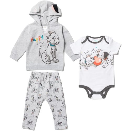 Disney Classics Winnie the Pooh Mickey Mouse Baby Hoodie Bodysuit and Pants 3 Piece Outfit Set (Newborn - 24 Months)
