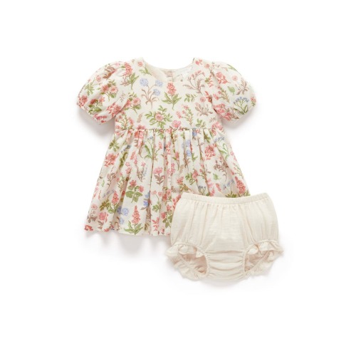 Linen Blend Dress & Headband, 6-12M- Only 1 left