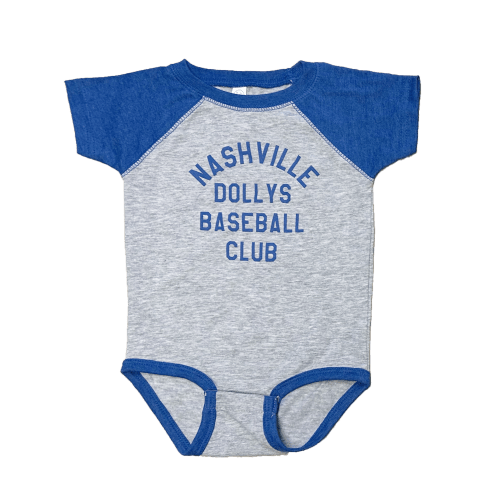 Nashville Dollys Baseball Club Blue Onesie