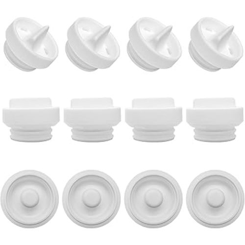Elvie Stride Replacement Parts 8 Duckbill Valves & 4 Silicone Membrane/Diaphragm Compatible with Double Elvie Stride 2 Breast Pump Parts, Accessories by Durceler,Not Original Pump Parts
