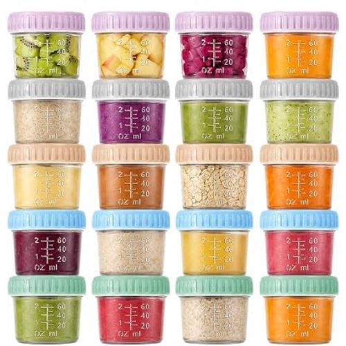 20-Pack 4 oz Glass Food Storage Containers with Leakproof Lids