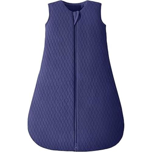 Yoofoss Baby Sleep Sack 0-6 Months TOG 2.5 Winter Baby Wearable Blanket, 100% Cotton Infant Sleeping Sack 2-Way Zipper Warm Quilted Sleepsack, Navy