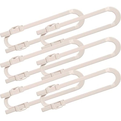 Dreambaby U Shaped Cabinet Locks - Extra Long Child Lock for Cabinets - Gliding Baby Safety Locks (6 Pack)